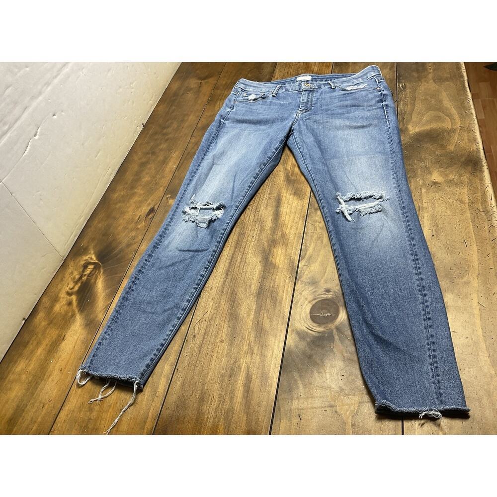 MOTHER The LOOKER Ankle Fray Stretch Jeans Wild Thing Distressed Size 31